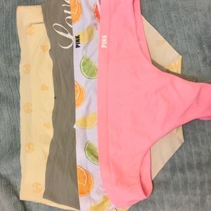 Pink Victoria's secret size medium panties. 4 pairs different styles and colors.